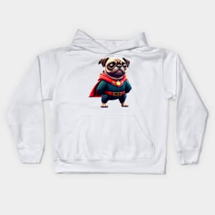 Pug in Mystic Wizard Costume - Cute Pug Dressed as a Sorcerer Kids Hoodie